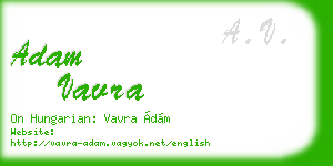 adam vavra business card